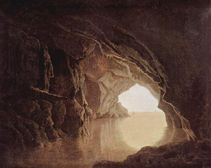 Joseph wright of derby Cave at evening, by Joseph Wright, France oil painting art